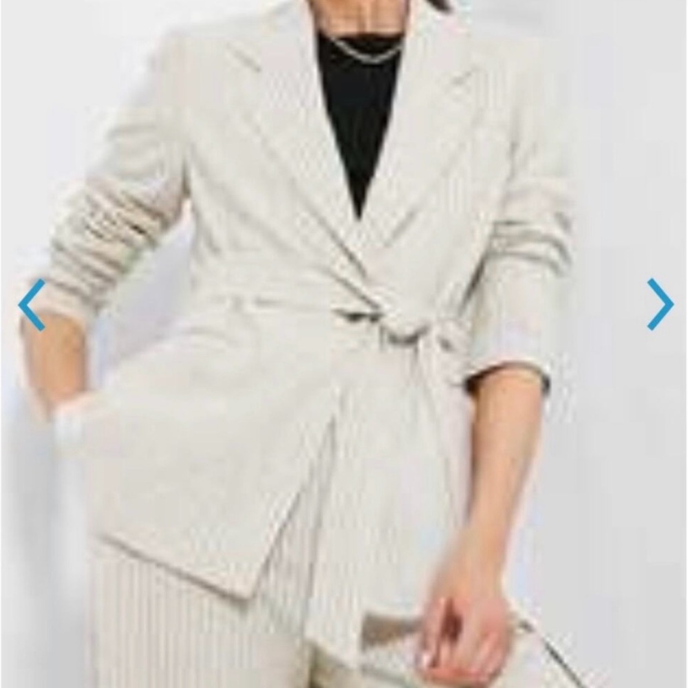 Tuckernut Natural Stripe Shea Linen Blazer NWT XXXL - Picture 3 of 3